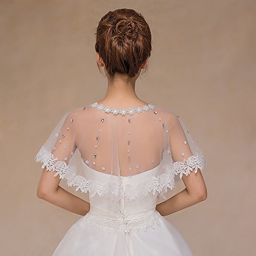 Vpang Women's Lace Embroidered Bridal Shawl Wrap Bridal Wedding Cape Shawl Evening Cape Capelet Bolero Flapper Cover Up3