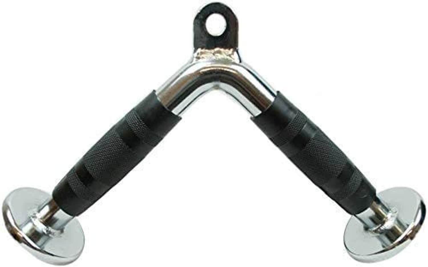 Max Strength Barbel Machine Cable Attachment Pro Grip Revolving Non Slip Handle Bar Pro Grip Revolving pull down Lat Bar-Silver, for Bicep Tricep