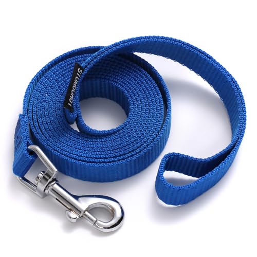 Siumouhoi 6 FT Puppy Leash, Strong Traditional Style Leash with Easy to Use Collar Hook,Dog Lead Great for Small and Medium and Large Dog (Blue, 5/8 in x 6 ft)