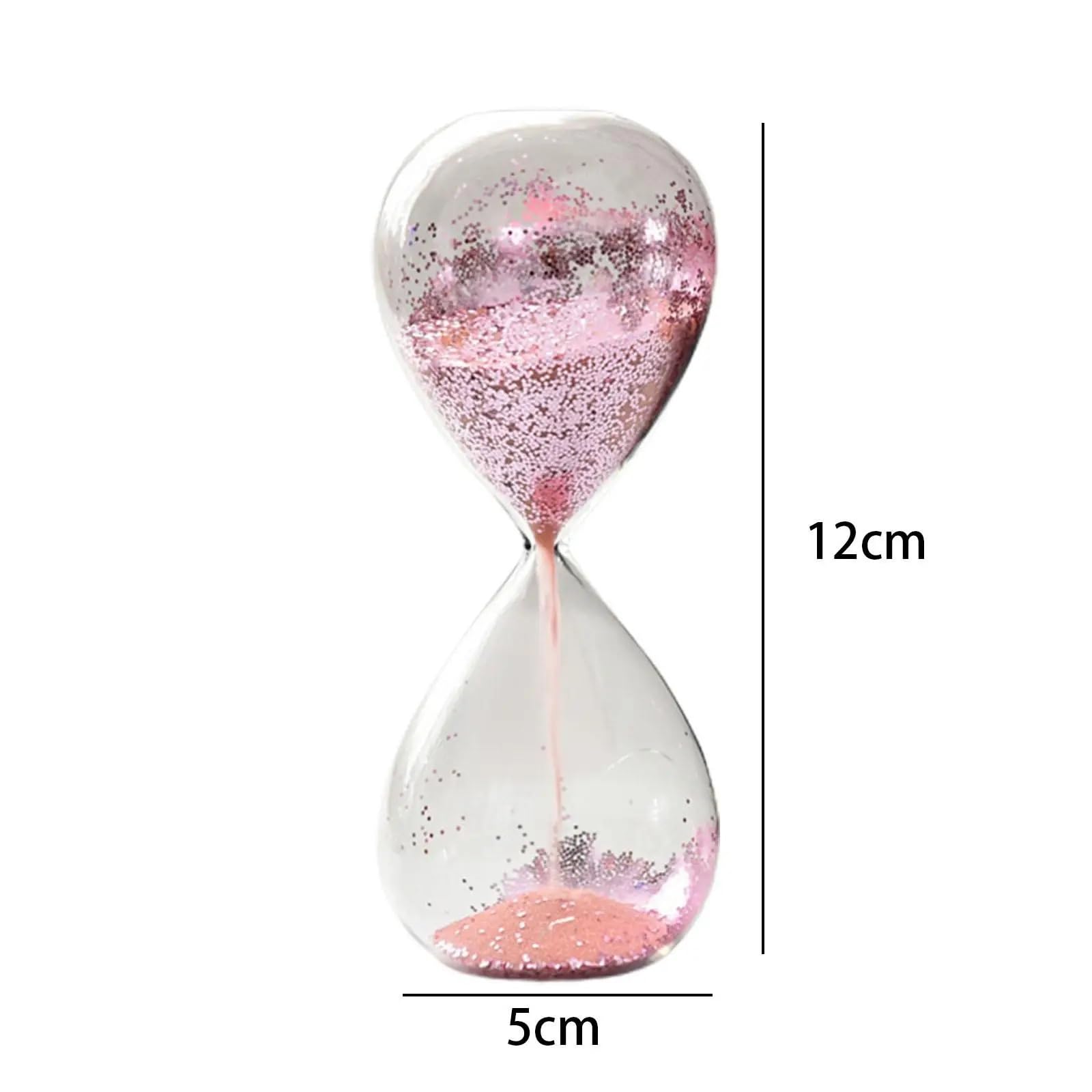 Reloj de Arena con Temporizador, Adorno Escritorio for Entretenimiento, Yoga, Cristal Brillante, 2 uds para Escuela(Pink)