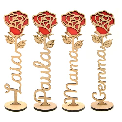 Arluma - Rosa de Madera Personalizada - Regalo Original para San