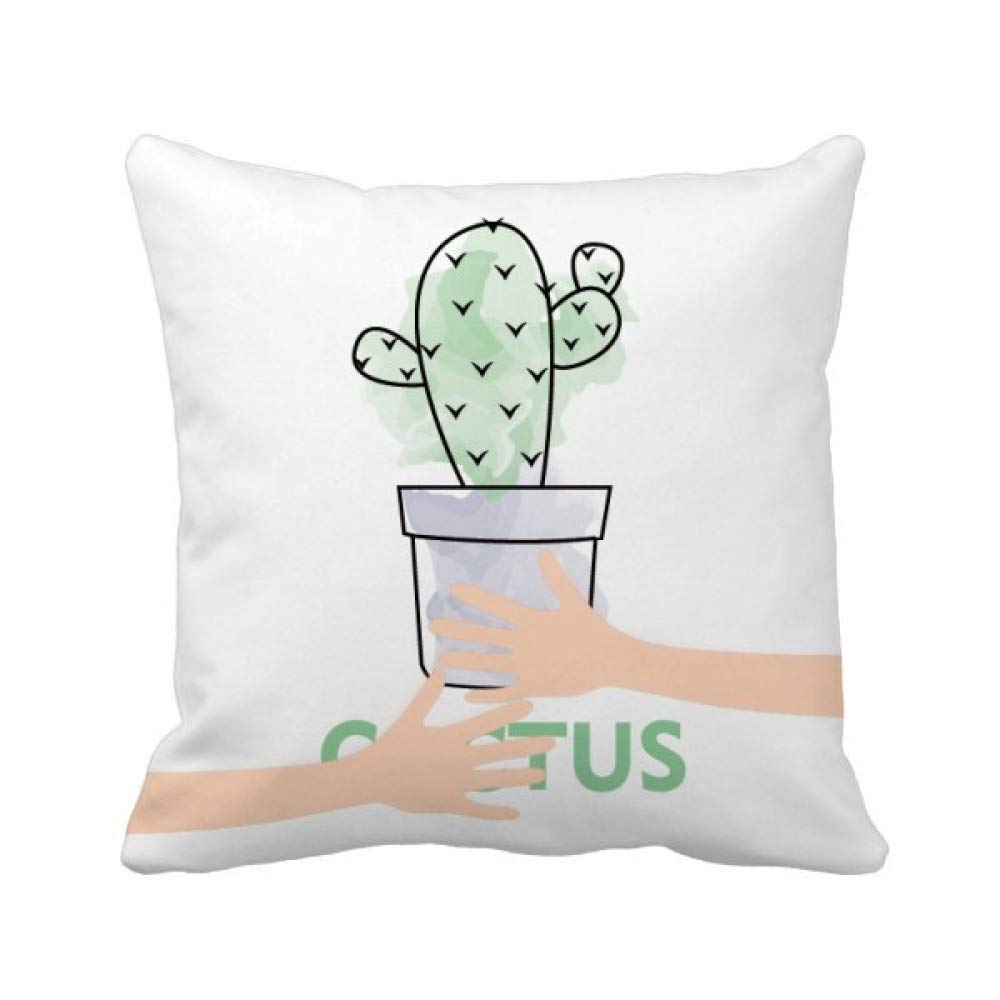 Coussin de couvrir cactus aquarelle avec tissu doux lavable au motif botanique