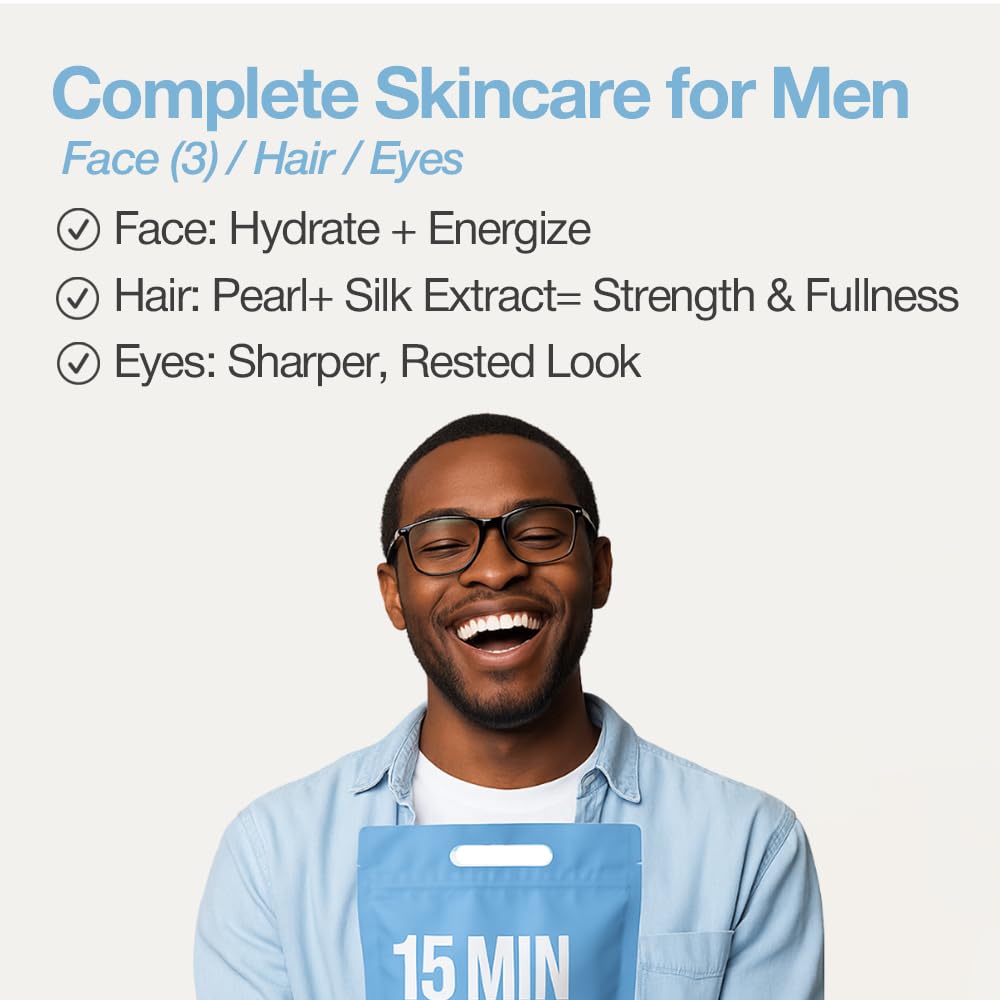 Naisture 15 Min Groom Me Kit Skincare Gift Set for Men – All-in-One Bundle with Hair, Face, & Eye Masks, Complete Grooming Self-Care Kit (5 pcs) view 3