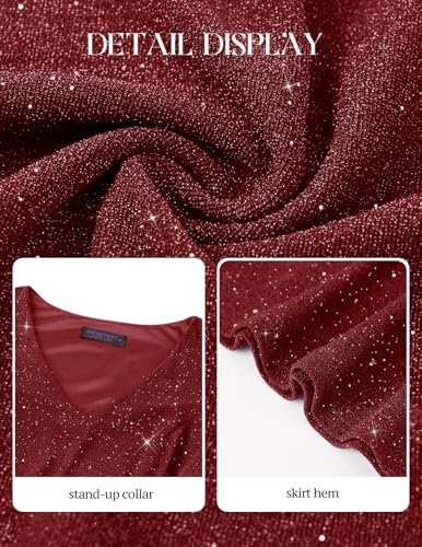 Image of Bridesmay Women's Formal Wedding Guest Dress for Women 2026 Short Sleeve Fit and Flare Tea Party Dresses