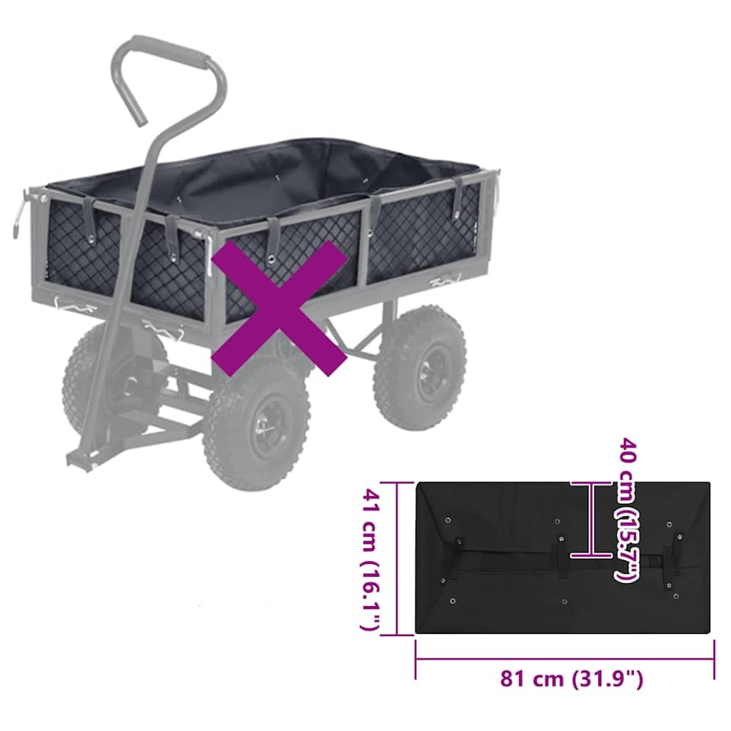 Wkładka do wózka z poliestru, plandeka transportowa 81 x 41 x 40