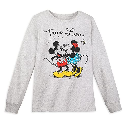 Disney Mickey and Minnie Mouse Long Sleeve T-Shirt for Women, Size XS