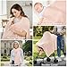 Knit Nursing Cover Up for Breastfeeding, Soft & Cozy Breastfeeding Poncho with Dual Side Slits, 360° Full Privacy Nursing Shawl with Laundry Bag, Pink