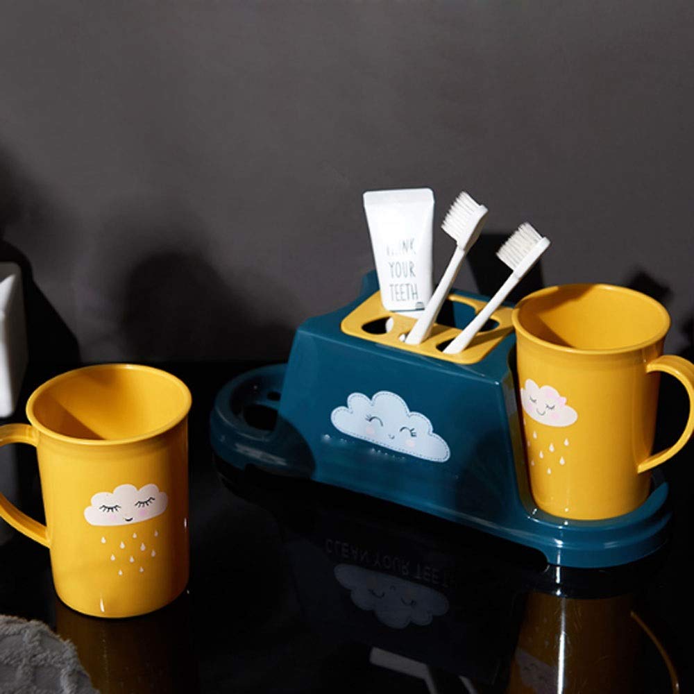 Cepillo de Dientes sostenedor hogar coupleToothpaste Conjuntos Rack Copa envase dispensador Accesorios baño(1-Pack)