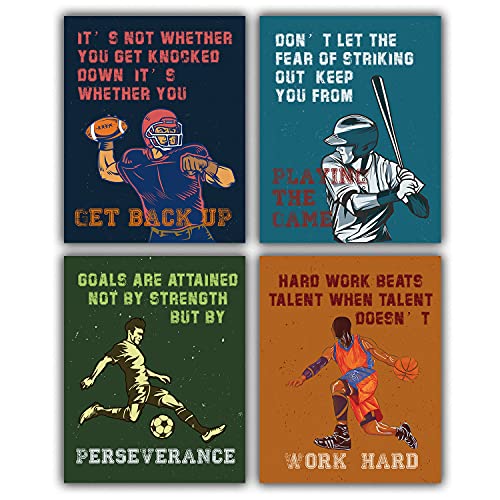 DAMEI SHENGSHENG Retro Sports Themed Motivational Quote Phrases Poster, Sport Inspirational Quote...