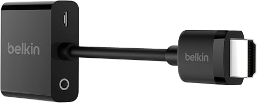 Vista 4 de Belkin Adaptador HDMI a VGA con alimentación micro USB y soporte de audio para presentaciones, juegos y transmisión - Conecta dispositivos HDMI a