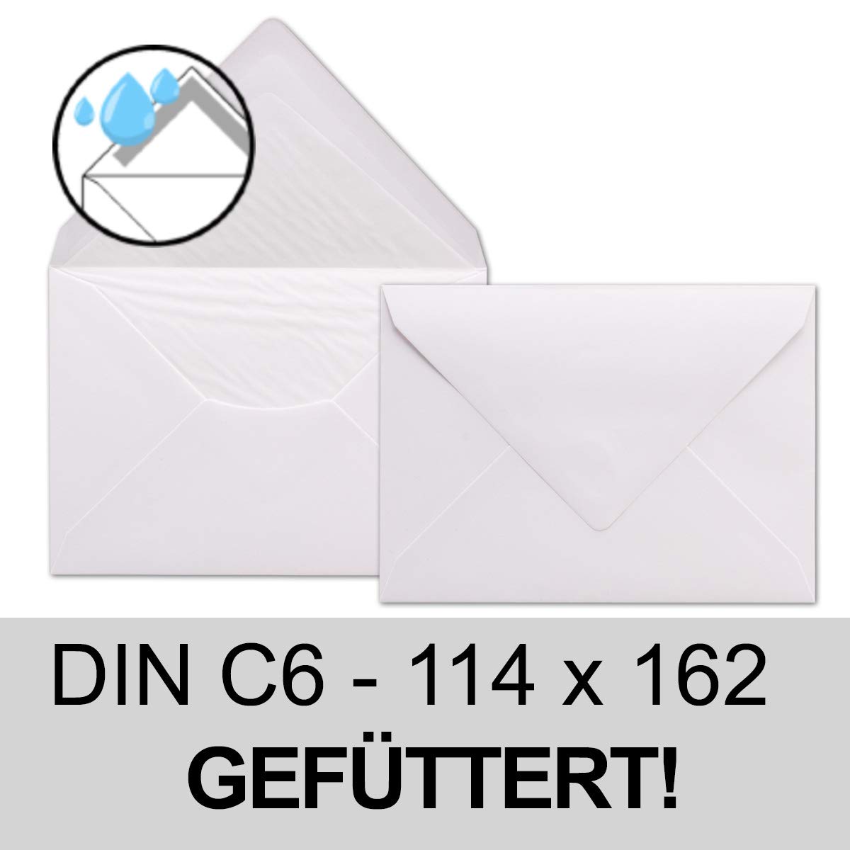 100 Buste Lettera DIN C6 Con Carta Velina - 11,4x16,2 Cm Per Inviti E Lettere - Foto 3