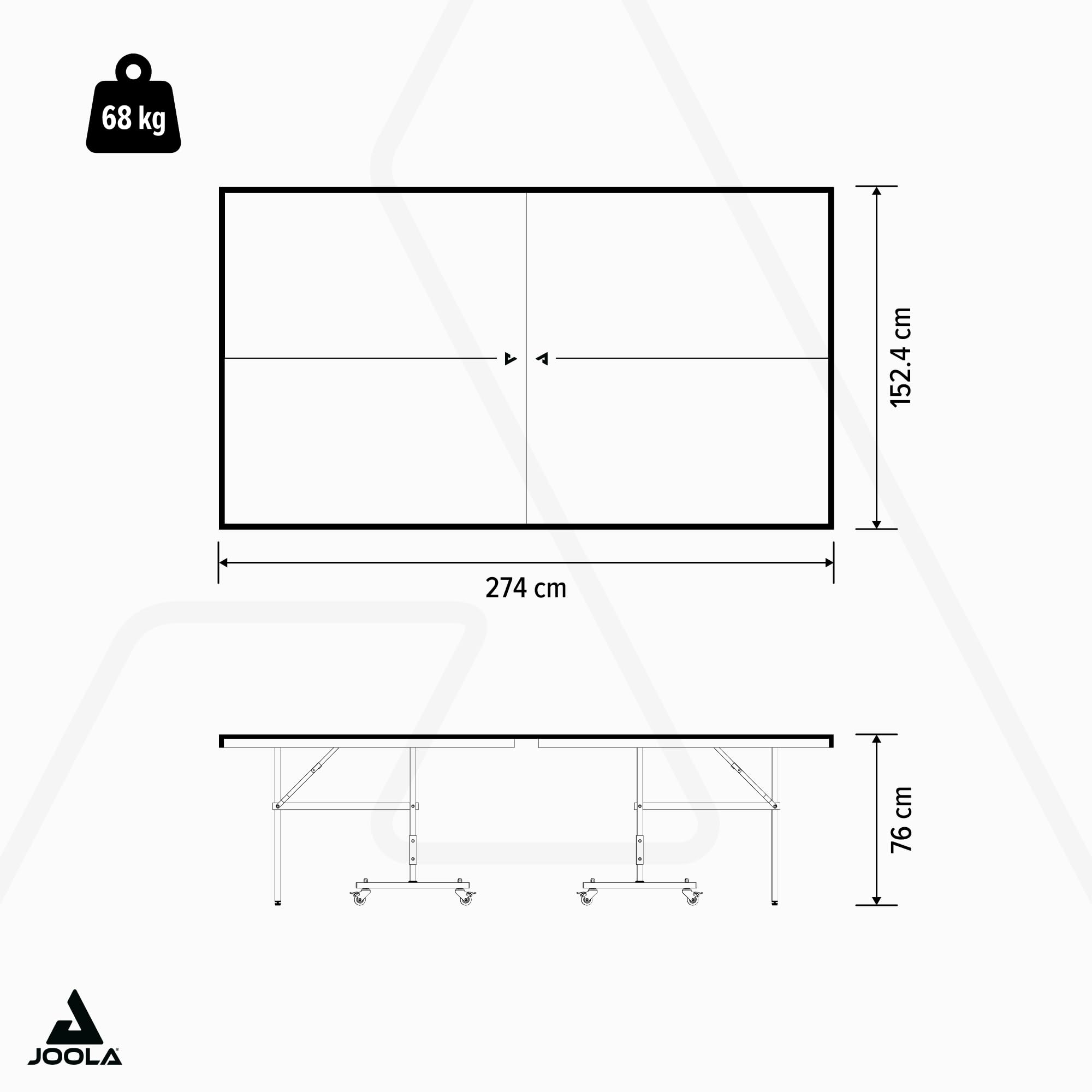 JOOLA Tischtennistisch, Profi Outdoor Tischtennisplatte, Wetterfest - 6 mm Aluminium-Kunststoffverbundoberfläche - Einklappbares Untergestell, inklusive Tischtennisnetz