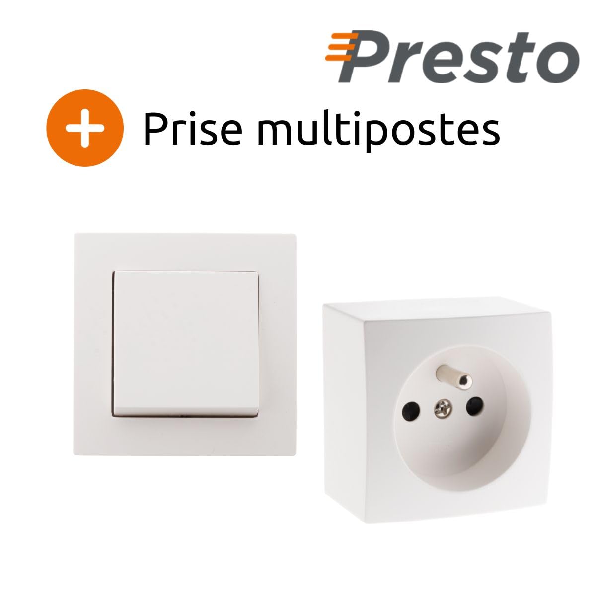 Presto Series 2 Two-Way Switches + 4 x 16A Surface-Mounted Sockets White Zenitech - Image 2