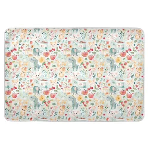 Cartoon Animals Fruits House Bed Underpads Waterproof Washable Potty Training Mats Non-Slip Pad Liner for Infant Toddler , 52
