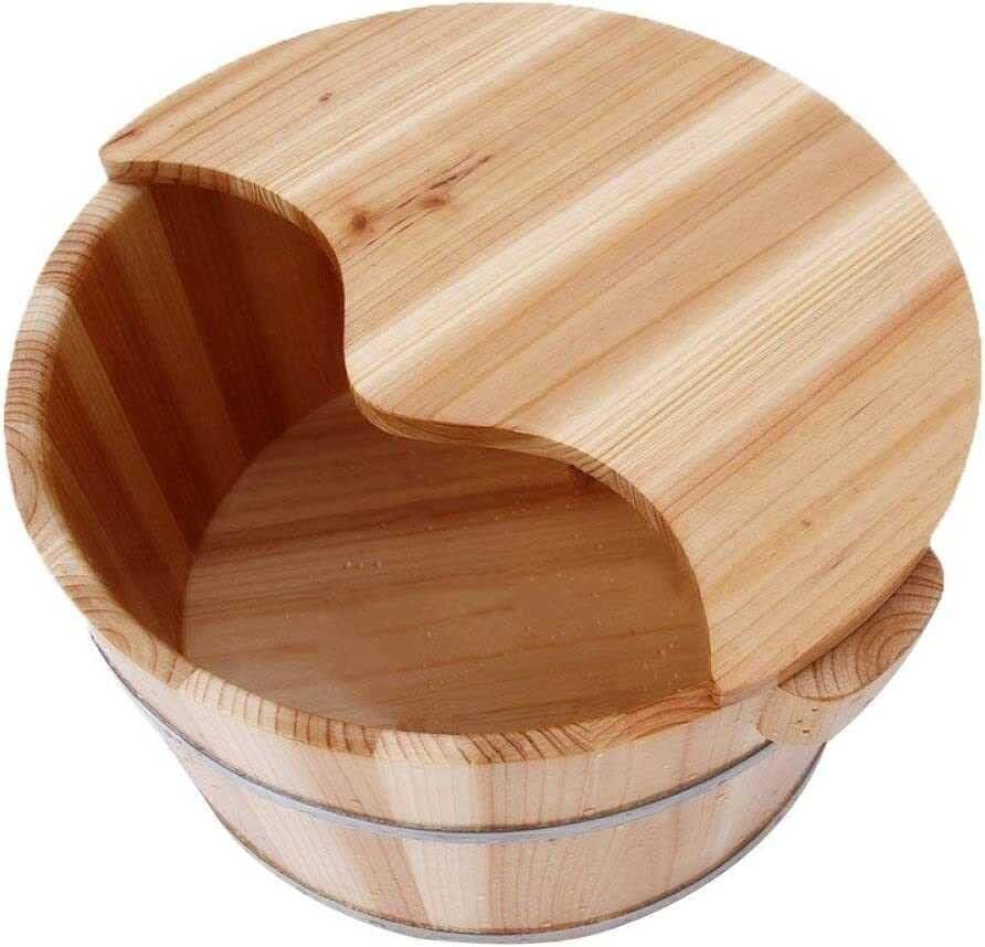 Bañera para pies de madera maciza Wcxixo miniatura 1