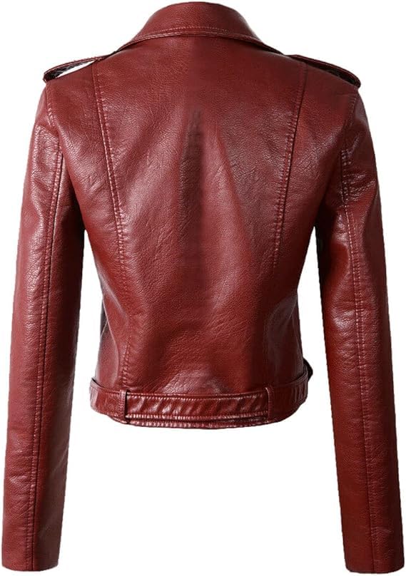 Women's Cafe Racer Motorcycle Faux Leather Jacket, Classic biker leather jacket, Women Brando Faux leather jacket2