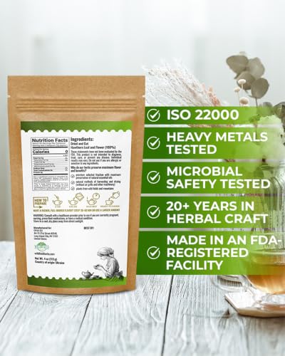 Image of 4 oz. Hawthorn Tea Hawthorne Leaf Flower Herbal Tea (Crataegus) - 113g Hawthorn Leaves & Flower Herb Espino Blanco Hojas