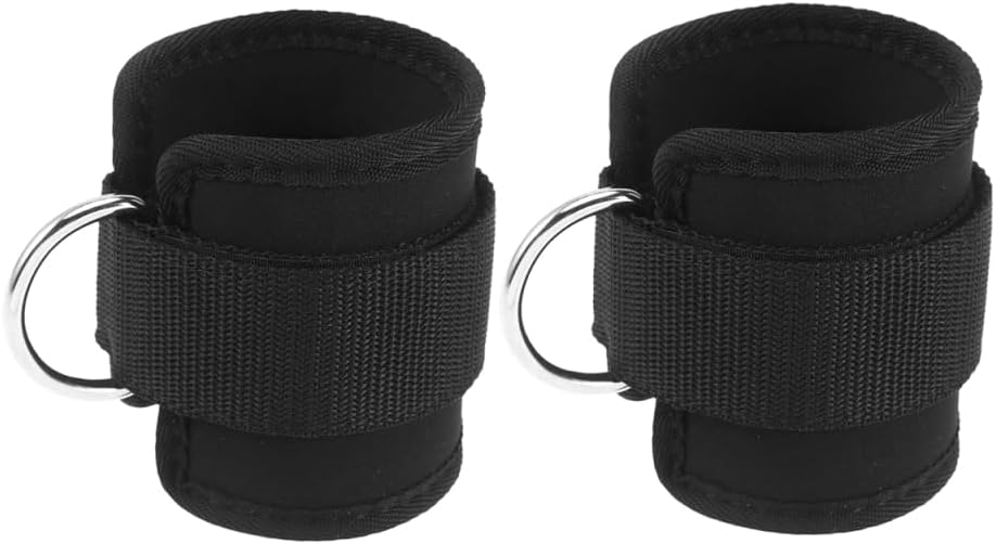 BESPORTBLE Juego de 2 pesas de tobillo para muñeca, hebilla de anillo en D, entrenamiento de piernas con peso para piscina o gimnasio, color negro