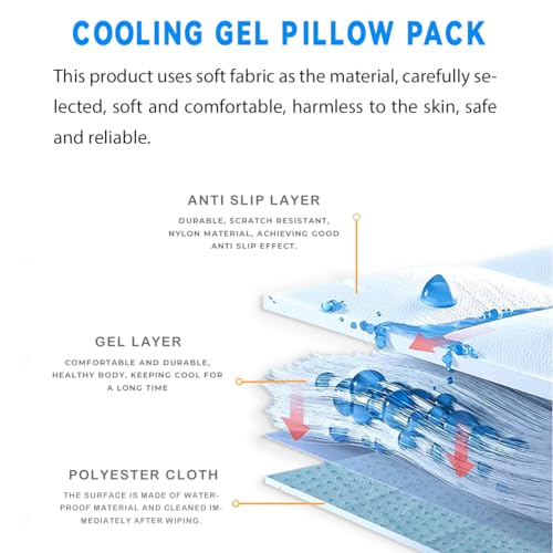 Cooling Pad Mat for Pillow - Cold Injuries Relief, Perfect for Night Sweats, Migraines, Fevers, Hot Flashes - Reusable (Blue) - Image 6