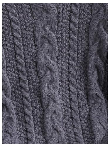 SweatyRocks Girl's Cut Out Crewneck Sweater Long Sleeve Cable Knit Pullover Sweaters Top4