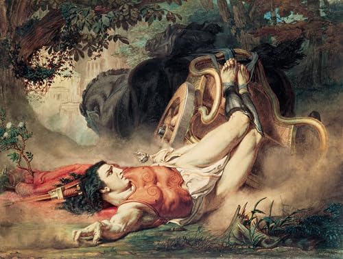 Affiche Toile La Mort d'Hippolyte déco salon portrait Lawrence Alma Tadema 60x90cm