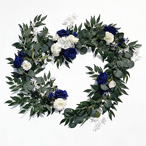 Szsylm Wedding Arch Flowers, 6Ft Greenery Eucalyptus Flower Garland Artificial Rose Flowers, Fake Hanging Vines For Table Centerpiece, Mantle, Window, Ceremony Decorations #TOP21