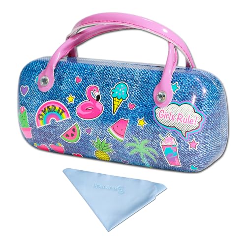 Image of PERFECTSIGHT Hard Shell Eyeglasses Case, PU Leather Protective Glasses Case, Cute Eyeglass Case for Women Men Girls
