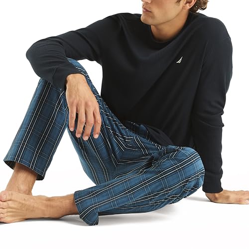 Nautica Mens Sustainably Crafted Plaid Poplin Sleep Pant3