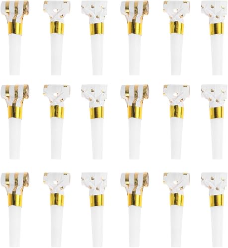 Toyvian 30 piezas de soplado musical con purpurina para fiestas de cumpleaños, estafadores de ruidos para niños, cumpleaños, vacaciones, Año Nuevo,