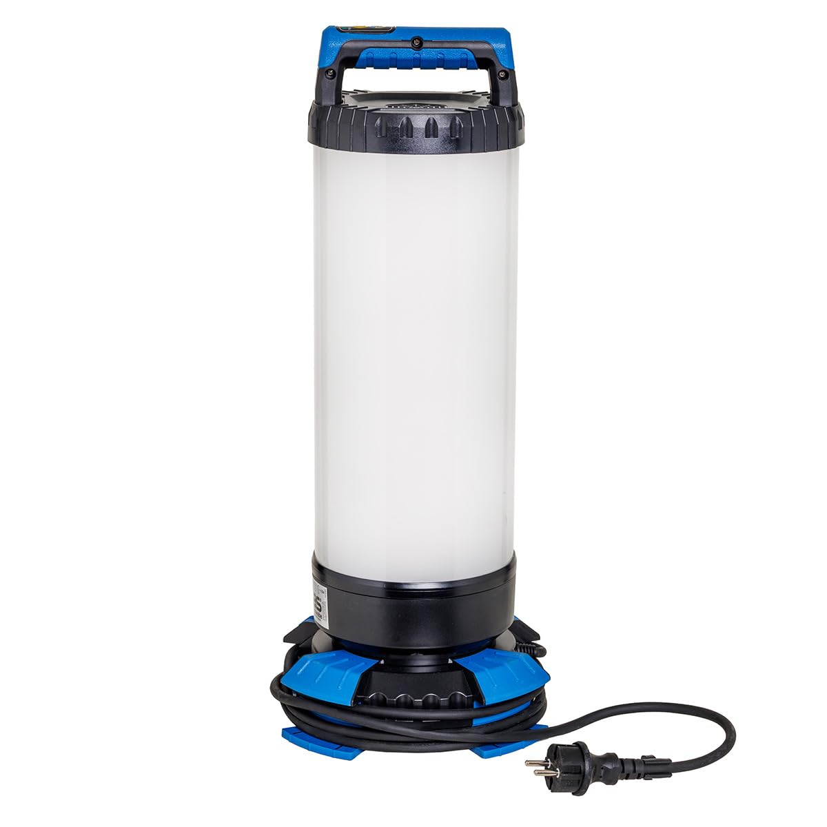 as - Schwabe Ilumi 360 LED lampa robocza 120 W, 16 500 lumenów, emisja 360°, możliwość ściemniania w 4 stopniach, temperatura barwowa 3000 K – 6500 K, wytrzymały kabel IK08-3 m, reflektor budowlany do