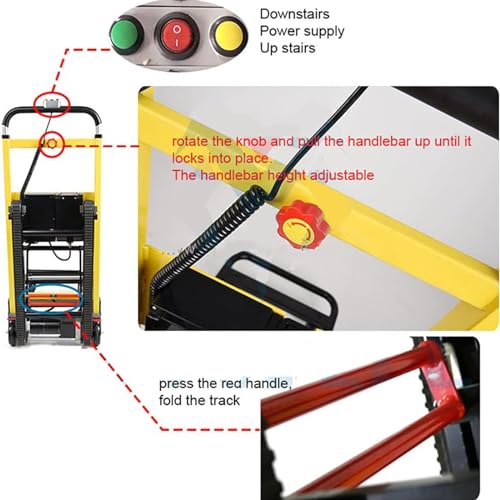 Carretilla eléctrica para escaleras con ruedas de goma miniatura 3