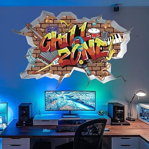 TOARTI 3D Chill Zone Gamer Wall Sticker Cover