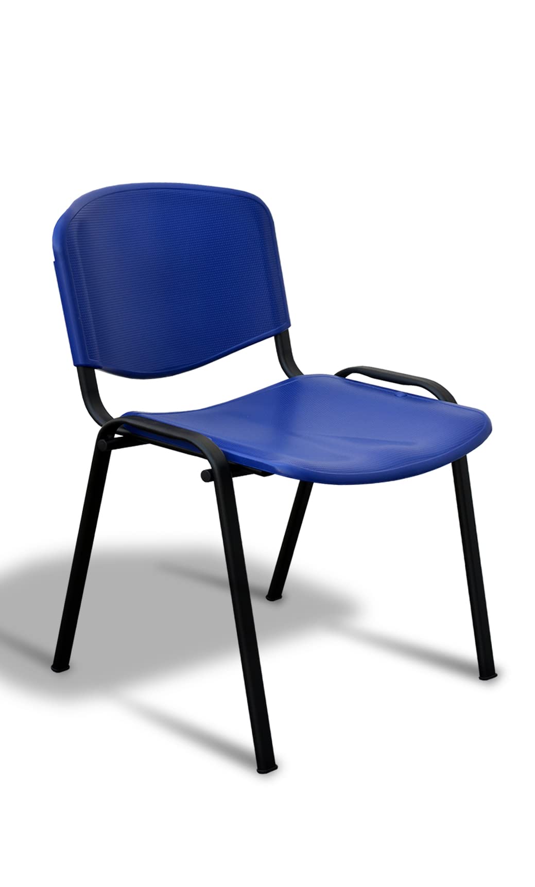 idealsedie Galizia Prime sedia fissa 4 gambe con telaio in acciaio VERNICIATO NERO, sedile e schienale in plastica resistente in vari colori (blu)