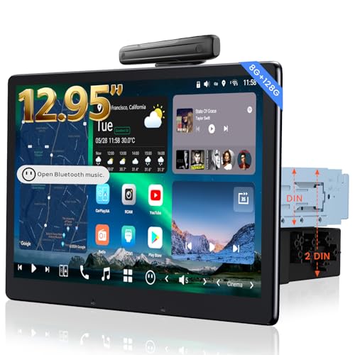 Image of 12.95 inchQLED Double /Single-DIN AI Android Car Stereo, 9-Way Adjustable Screen