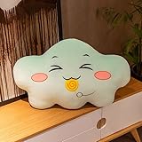 Peach Cuddle Moody Cloud Cushion for Kids Room (45x45 cm, Cheerful Green) Europian Velvet Cushion for Kids, Luxury Kids Furnishing, Decorative Cot Cushion, Nursery Décor, Baby Pillows