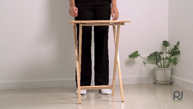 Portable Tv PJ Wood Folding TV Tray Set 2-Pack Solid Wood Tables