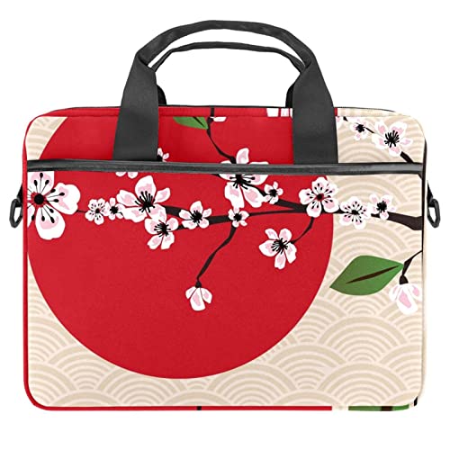 Sac à bandoulière pour ordinateur portable 13-14.5 pouces rose motif lapin et cerisier japonais
