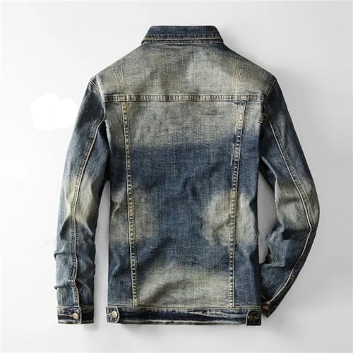 Classic Men's Jeans Suit Retro Blue Denim Jacket and Pants 2-Piece Set4