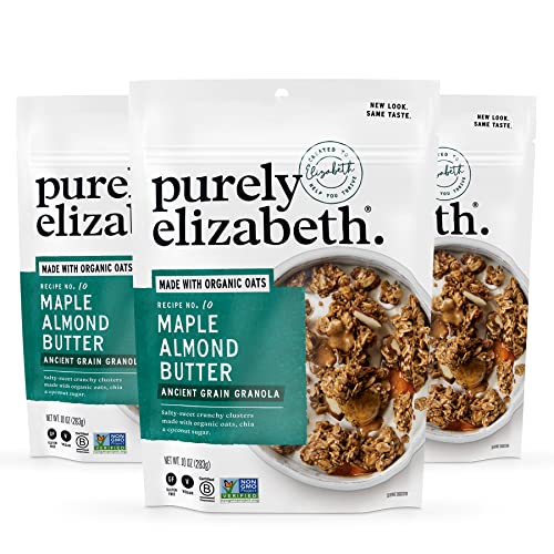 Image of Purely Elizabeth, Maple Almond Butter, Ancient Grain Granola, Gluten-Free, Non-GMO (3 Ct, 10oz Bags)