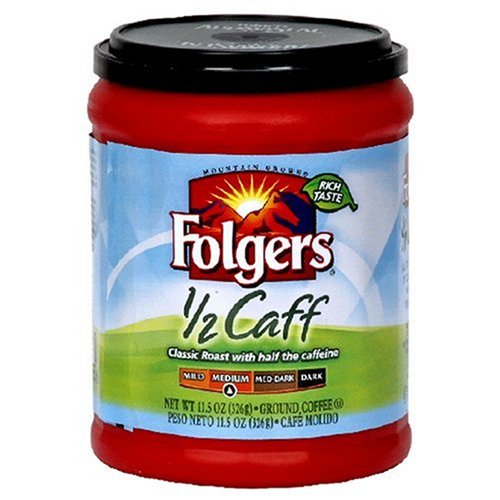Folgers Half Caffeinated Ground Coffee, 11.5 Ounce