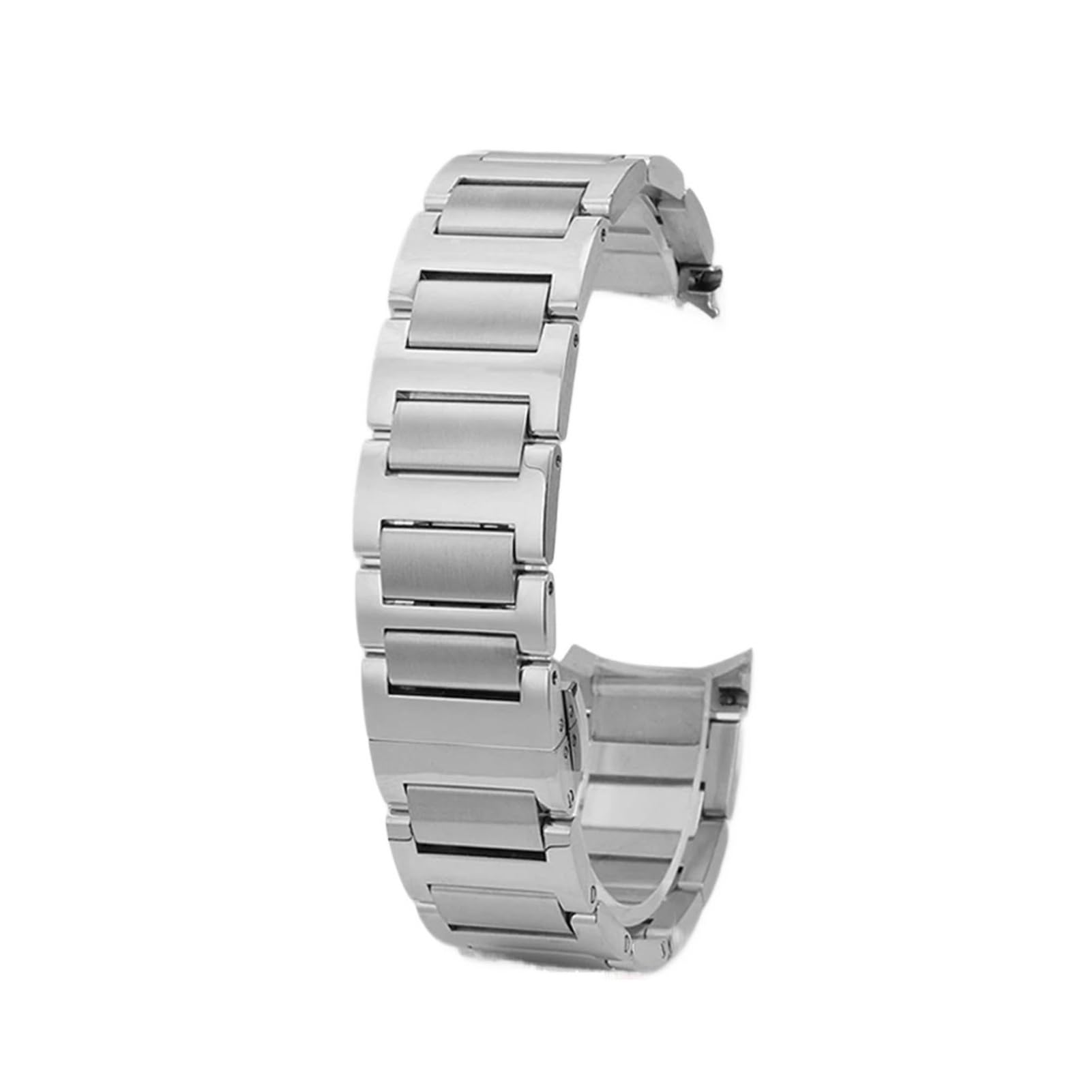 Genérico Compatible con la correa de reloj PIAGET POLO G0A41002 G0A44001 Correa de acero inoxidable Interfaz de arco curvo de 21 mm Pulsera de metal for hombres Hebilla plegable