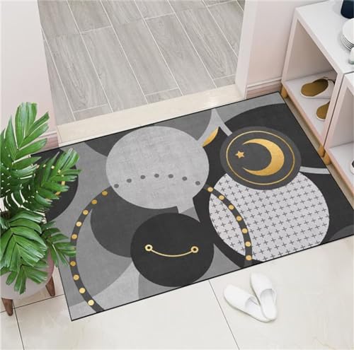 Tapis de sol pour bébé 180x250cm tapis salon moderne géométrique gris durable - 2