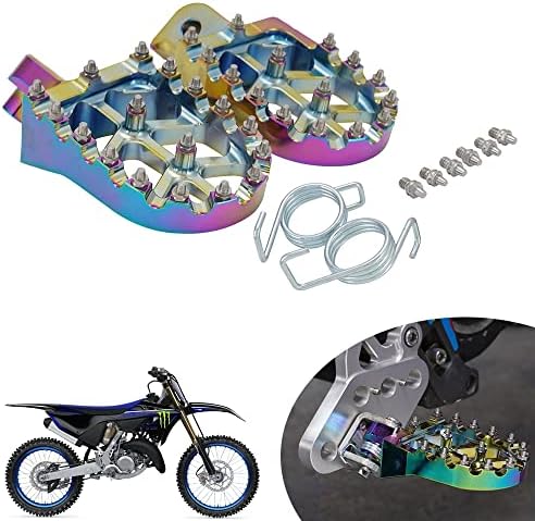 JFG RACING Dirt Bike Foot Pegs,Enamelling CNC Rest Pedal Footpegs for YZ65 18-23/YZ85 02-23/ YZ125 97-23/YZ250 98-23/YZ250F WR250F 01-23/YZ450F WR450F 03-23/YZ125X 17-23/YZ250X YZ250FX YZ450FX WR426F