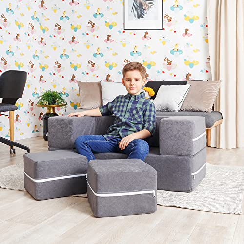 INNOCENT KIDOO® Kindersofa 4-in-1-Sofa Grau | Kletter- und Krabbel-Set |...