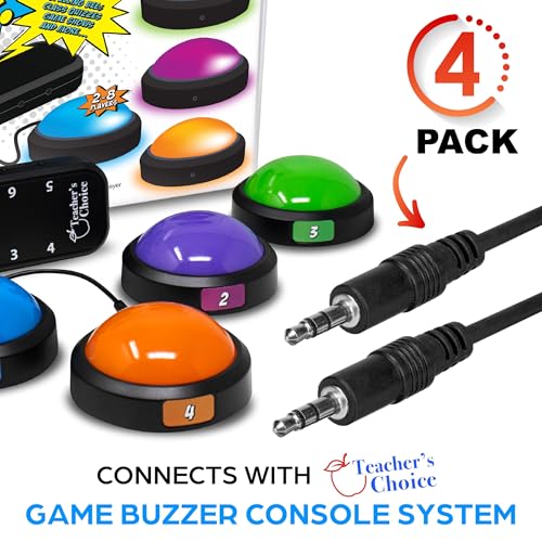 Image of Teacher's Choice 15 Ft Cables for Game Buzzer System 4-Pack