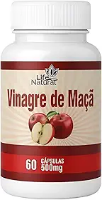 Life Natural Vinagre de Maçã Orgânico 60 Cápsulas 500mg Suplemento Alimentar Vegano Sem Glúten e Lactose