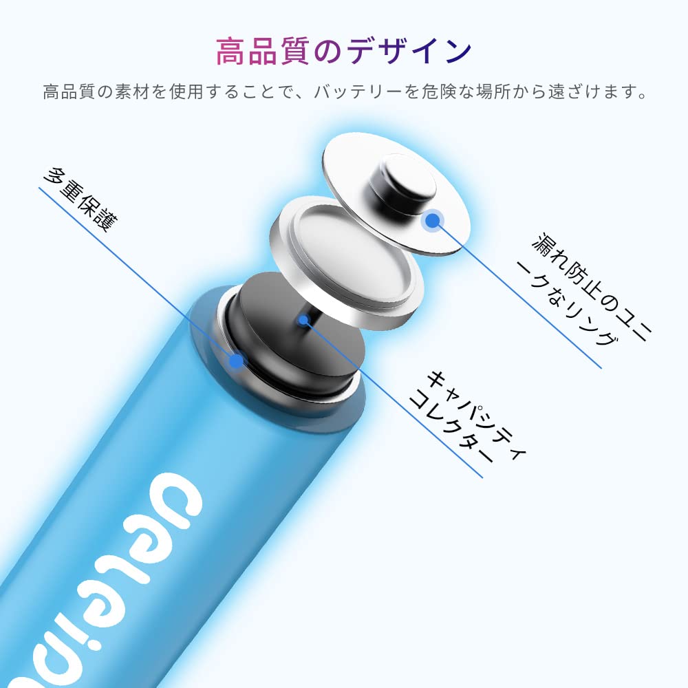 単3充電式電池 充電式ニッケル水素電池 単3形24個セット 大容量3000mAh 约1200回循環使用可能 環境保護 自然放電抑制 - 4