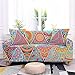 Sofabezug Sofa Überwürfe Farbe Gekritzel Blumen Stretch Sofaüberwurf Antirutsch Gedrucktes Polyester-Spandex weich Sofahusse Sofa Bezug Möbelschutz Couchbezug mit 2 Kissenbezug 3 Sitzer
