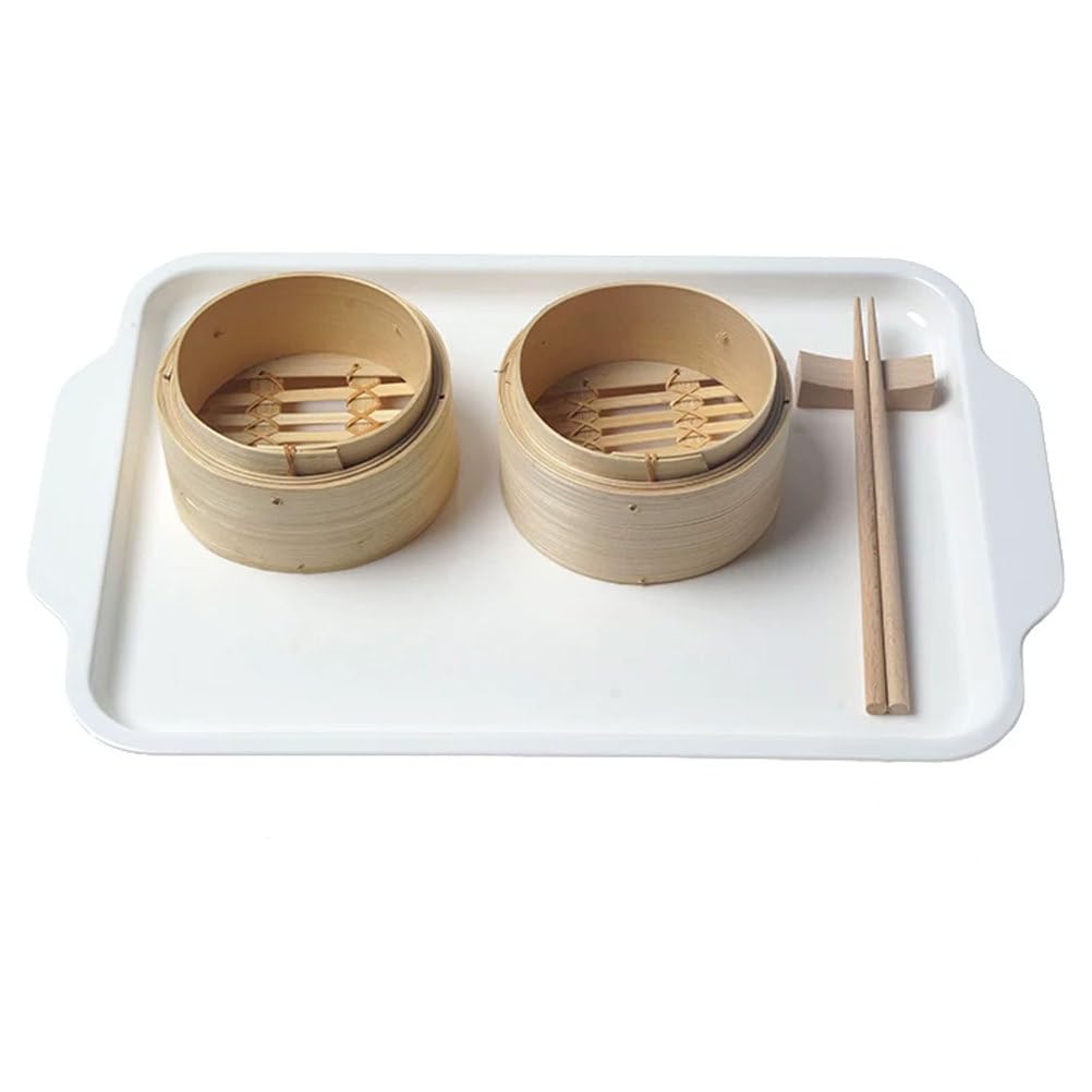 ttnmrc Montessori Bamboo Steamer & Chopsticks Work Set, Fine Motor Skill Toy, Hand-Eye Coordination Training Kit with Tray