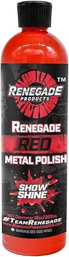 Renegade Products Red Liquid Metal Polish - Metal Polish & Car Scratch Removal, for Use on Chrome, Stainless Steel, & Aluminum, Cleaner & Polish for Cars, Trucks, Bikes